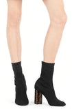Silhouette Sock Ankle Boots, Black
