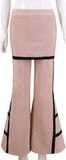 Flared Leg Contrast Stripe Bandage Skirt-Pants