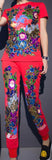 Embellished T-Shirt & Elasticated Pant Set - ( Pink, Red, White, Black) - DESIGNER INSPIRED FASHIONS