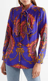 Treasure Pussy-Bow Printed Silk Crepe De Chine Blouse
