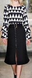 Printed Flared-Sleeve Blouse and Belted Skirt Set