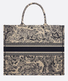 Book Tote Toile De Jouy Bag - Burgundy/Red or Dark Blue