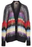 Stripe Mohair & Wool Blend Cardigan