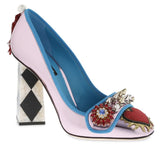 Embellished Mirror Leather Pumps
