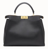 Peekaboo Essential Black and Beige Leather Handbag