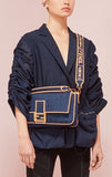 Baguette Large Blue Denim Bag - Fluorescent Yellow, Neon Orange, Red