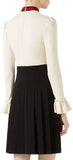Ruffle-Front Pleated Jersey Dress