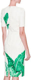 Banana Leaf-Print Sheath Dress - DESIGNER INSPIRED FASHIONS