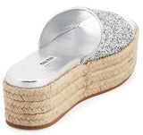 Glitter Platform Espadrilles Slide Sandal - Argento - (Silver or Gold) - DESIGNER INSPIRED FASHIONS