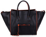 Classic Phantom Luggage Tote, Black & Orange - DESIGNER INSPIRED FASHIONS