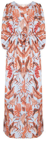 Leaf Print Maxi Dress