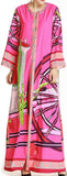 Printed Long Pink Kaftan Dress