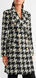 Houndstooth Double-Breasted Tweed Coat