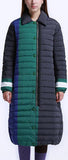 Color-Block Paneled Puffer Down Coat