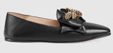 Embellished Leather Ballet Flat with Bow
