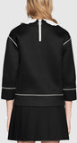 Embroidered Bonded Cotton Jersey Sweatshirt - DESIGNER INSPIRED FASHIONS