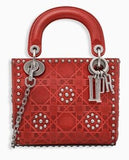 Mini Lady Dior Bag in Red Calfskin Leather