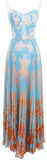 Printed Pleated Sleeveless Maxi Dress