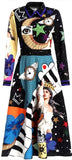 Mixed Print A-Line Dress