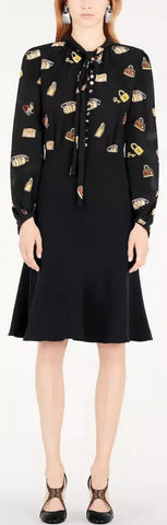 Long-Sleeve Printed Dress