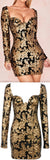 Heavily Embroidered Bustier Mini Dress