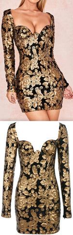 Heavily Embroidered Bustier Mini Dress