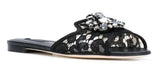 Bianca Embellished Flat Sandals, Black | DESIGNER INSPIRED FASHIONS