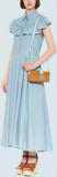 Light Bleached Ruffle Denim Dress | DESIGNER INSPIRED FASHIONS