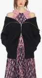 Long Cable Knit Cardigan - Light Blue, Black or Red
