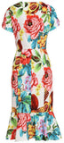 Floral and Pineapple Print Dress