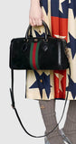 Black Ophidia Medium Top Handle Duffle Bag