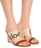 Canvas and Leather Logo Wedges