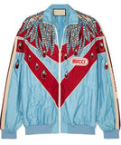 Paneled Embellished Shell Track Jacket