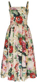 Pleated Floral Organza Midi Dress