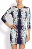 Printed Jersey Mini Dress- Midnight Multi - DESIGNER INSPIRED FASHIONS