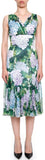 Hydrangea Print Pleated Dress