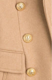 Double-Breasted Gold Metal Button Coat
