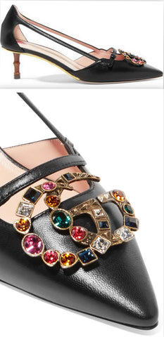 Unia Logo-Embellished Leather Pumps