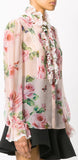Rose-Print Ruffled Blouse | DESIGNER INSPIRED FASHIONS
