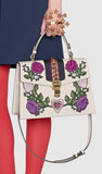 Sylvie Embroidered Medium Top Handle Bag