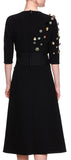 Half-Sleeve Embellished Dress - Black - DESIGNER INSPIRED FASHIONS
