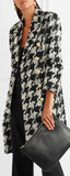Houndstooth Double-Breasted Tweed Coat
