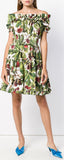 Printed Poplin Off-the Shoulder Dress