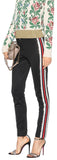 Crystal Embellished Stirrup Leggings, Black