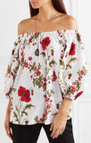 Off-the-Shoulder Floral-Print Cotton-Poplin Top | DESIGNER INSPIRED FASHIONS
