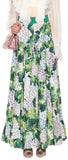 Hydrangea Print Maxi Skirt