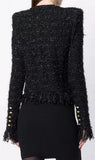 Black Fringed Tweed Jacket