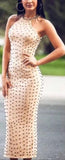 Studded Halter Bodycon Dress