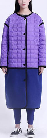Two-Toned Oversized Quilted Wool Coat