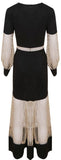 Sheer Macrame Paneled Midi Dress